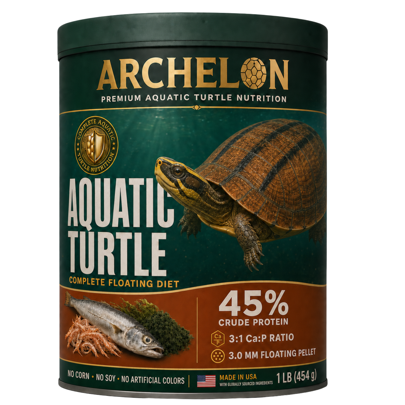 Archelon aquatic turtle food canister