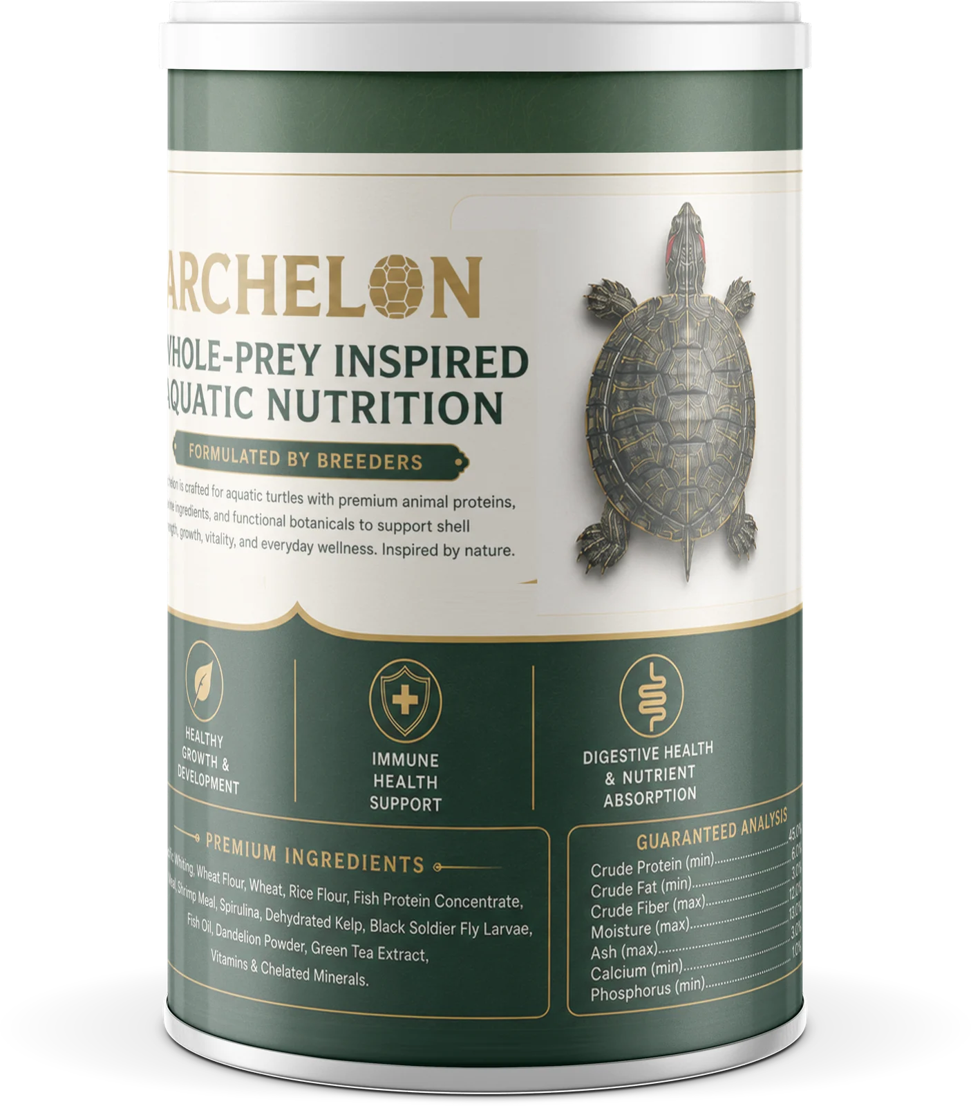 Archelon Aquatic Turtle Nutrition — 1 lb Canister